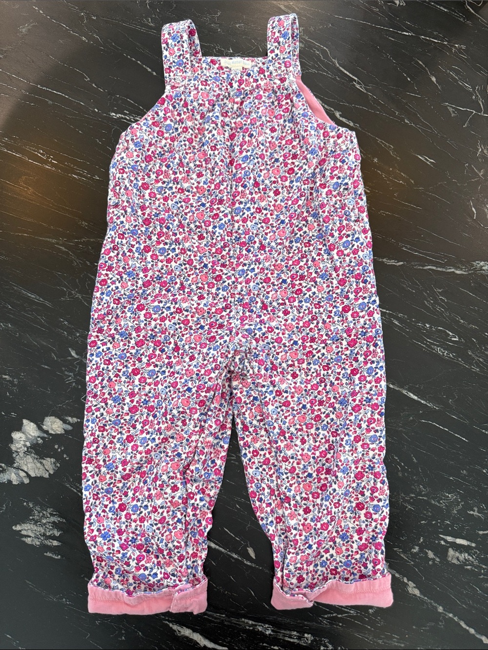 Pink Floral Baby One-Piece Cord Overalls, JoJo Maman Bebe size 18-24 months